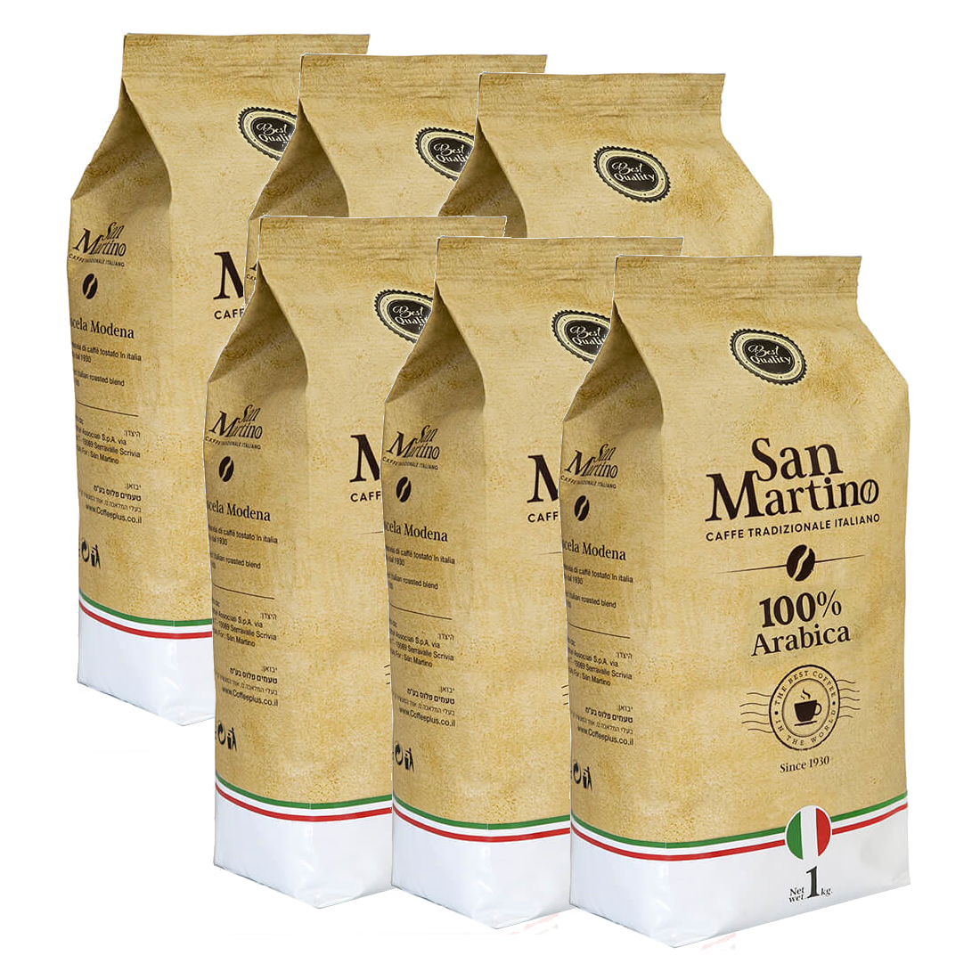 6 קג פולי קפה 100% ערביקה סאן מרטינו San Martino Best Quality