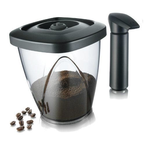 קופסה לאחסון קפה בוואקום + משאבה Vacuum Coffee Saver