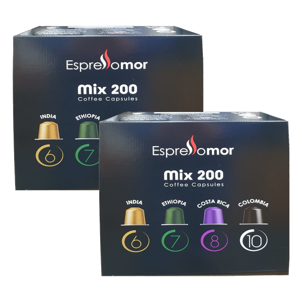 מארז של 400 קפסולות תואמות נספרסו מיקס EspressoMor